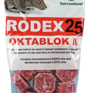 Rodex 25 Oktablok II Rat & Mouse Poison - 15 x 20g Blocks