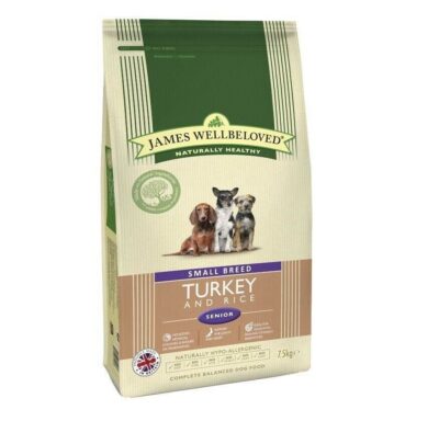 James Wellbeloved Small Breed Turkey & Rice Senior 7.5kg