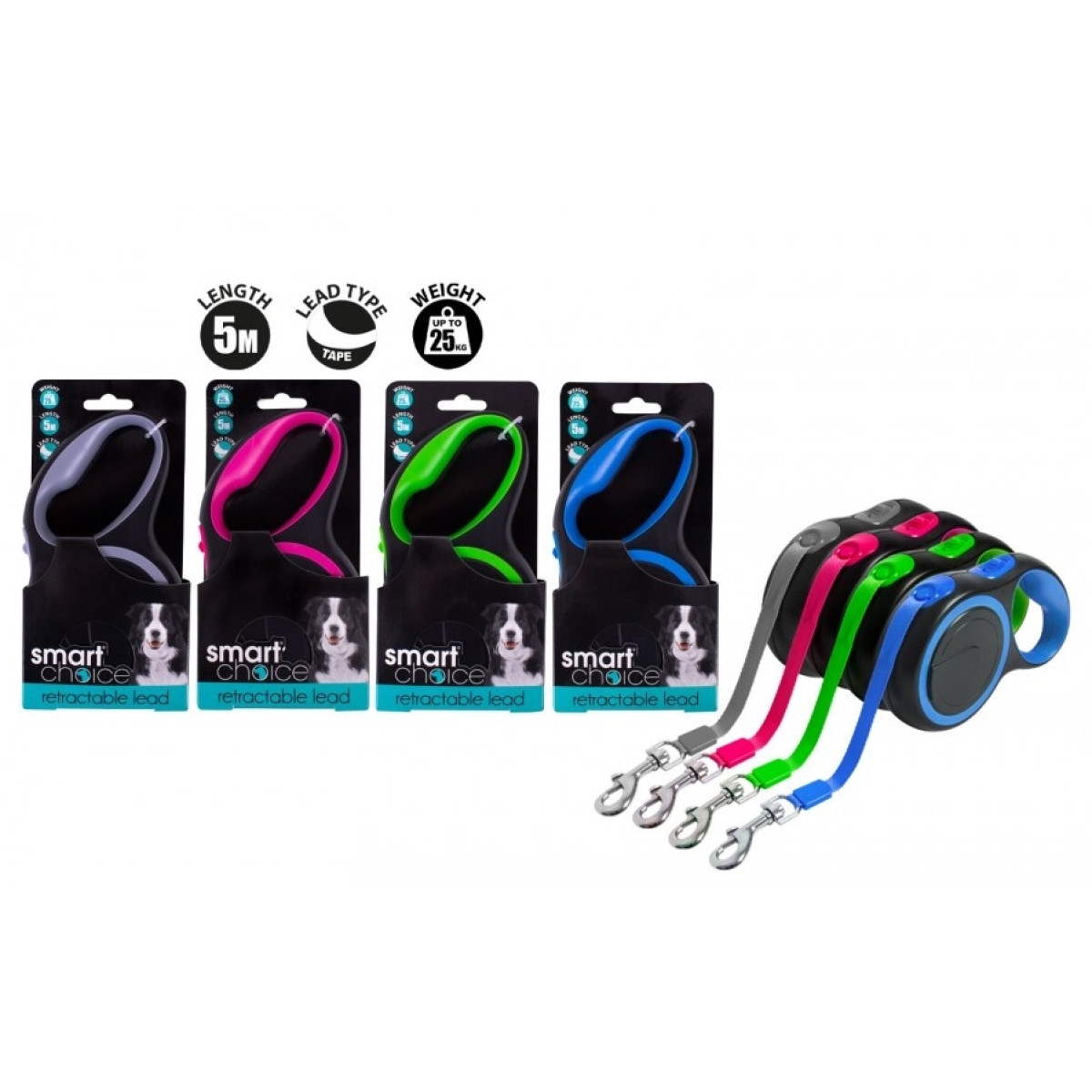 Smart Choice 5M Retractable Dog Lead (1 Lead)
